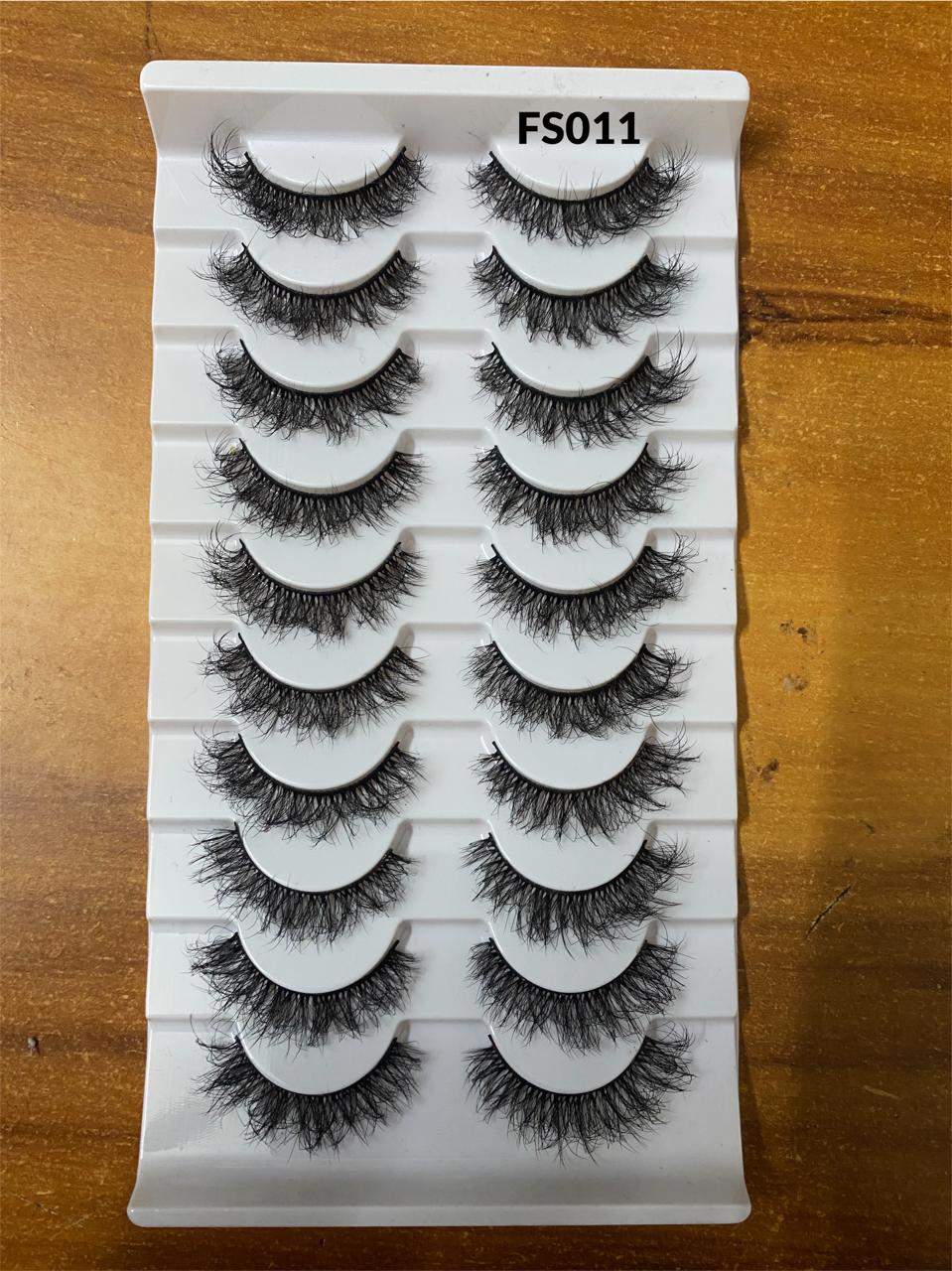 False Eyelashes FS Series (10 Pair Mink Eye Lashes)