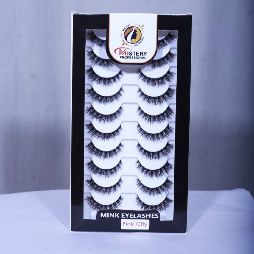 Mistery Professional Hand-Made Eye lashes (10 pair set)