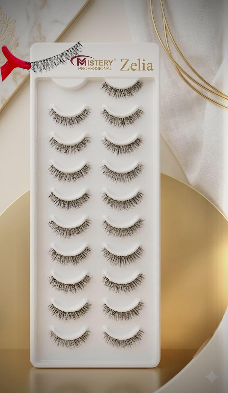 Mistery Professional Transparent band 10 Pair Natural hair Eyelashes