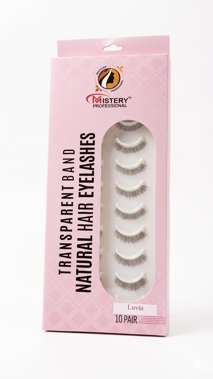 Mistery Professional Transparent band 10 Pair Natural hair Eyelashes (LUVIA)