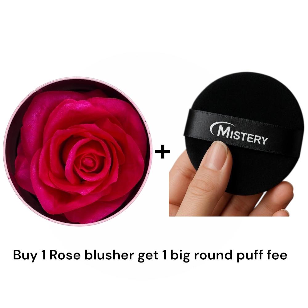Mistery Professional Rose Blusher+1 big round  puff free