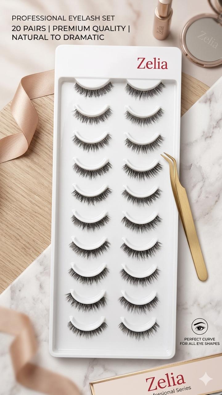 Mistery Professional Transparent band 10 Pair Natural hair Eyelashes