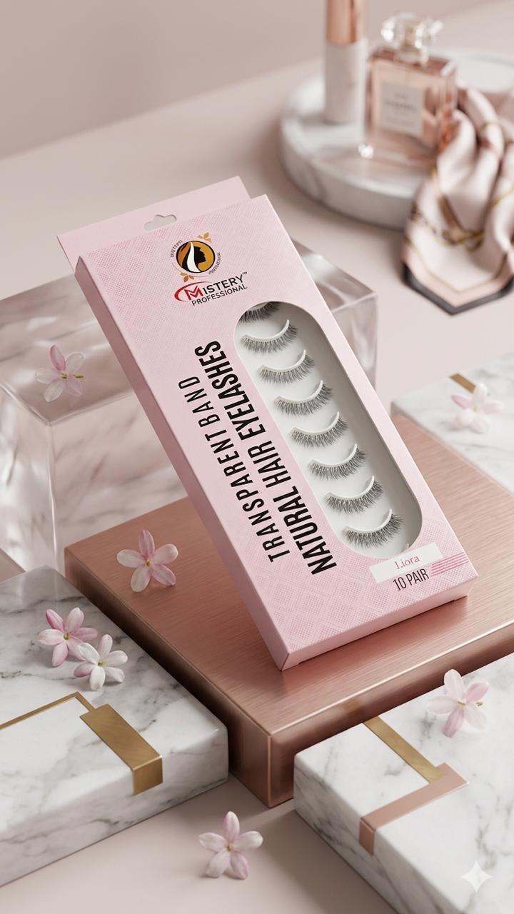 Mistery Professional Transparent band 10 Pair Natural hair Eyelashes