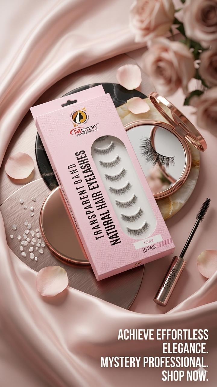 Mistery Professional Transparent band 10 Pair Natural hair Eyelashes