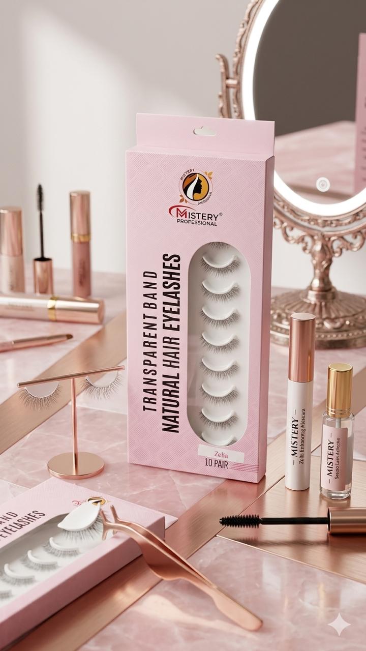 Mistery Professional Transparent band 10 Pair Natural hair Eyelashes