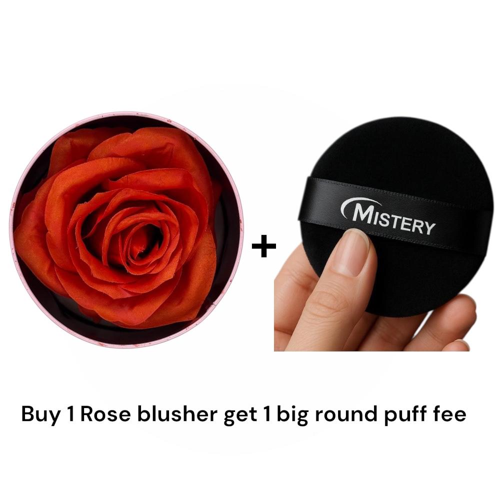 Mistery Porfessional Rose Blusher+1puff big round puff free