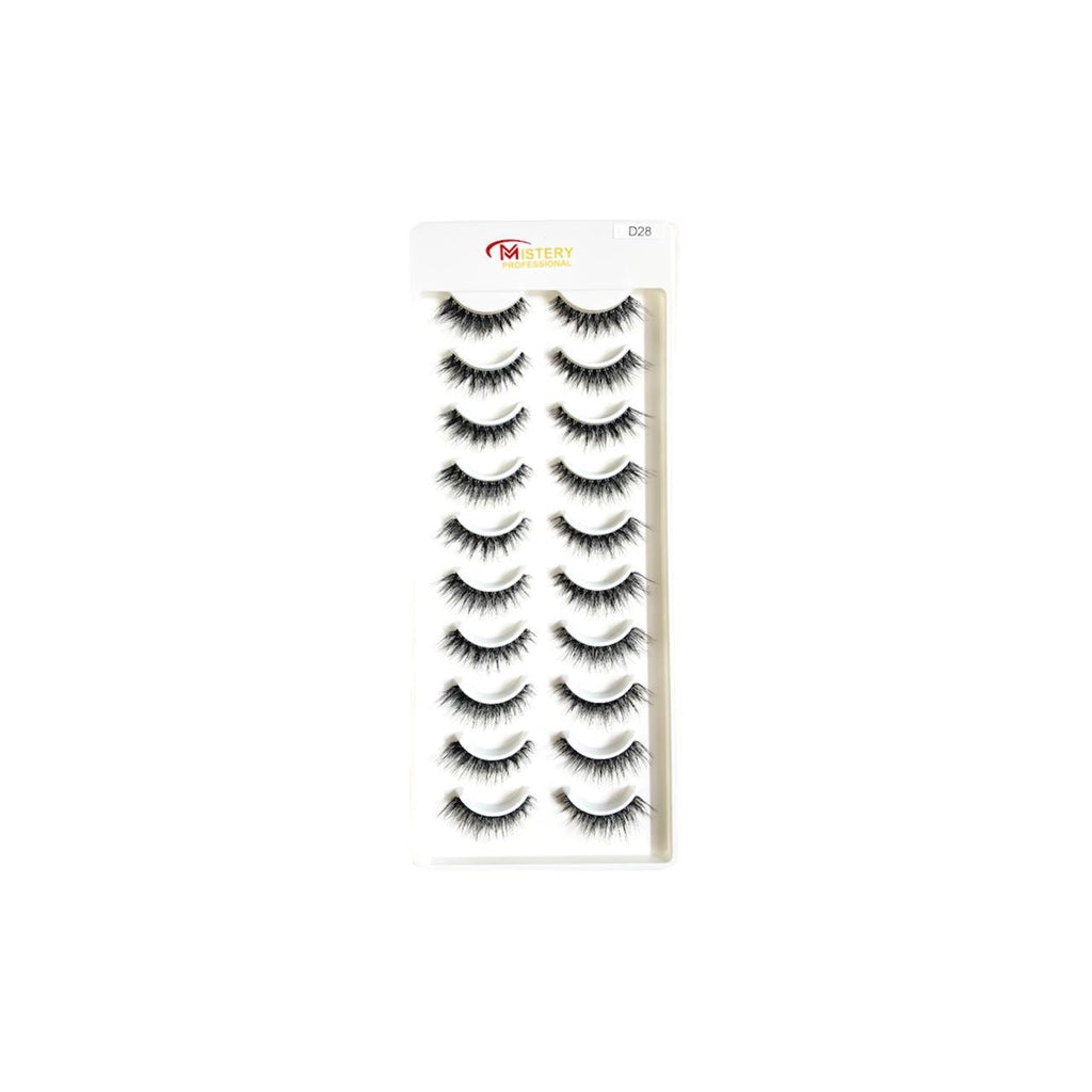 Mistery Professional 10 Pair Eye Lashes With Transparent Band