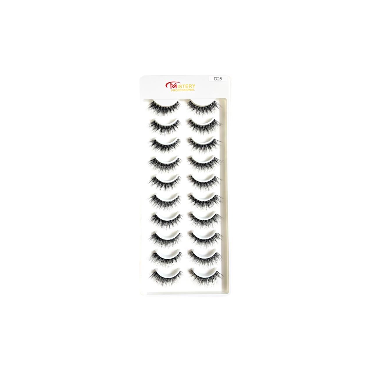 Mistery Professional 10 Pair Eye Lashes With Transparent Band