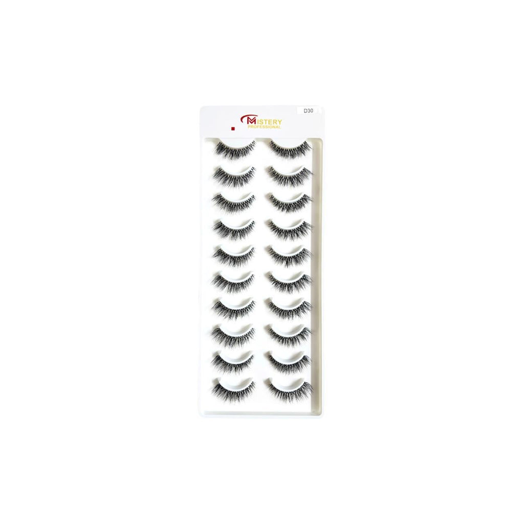 Mistery Professional 10 Pair Eye Lashes With Transparent Band