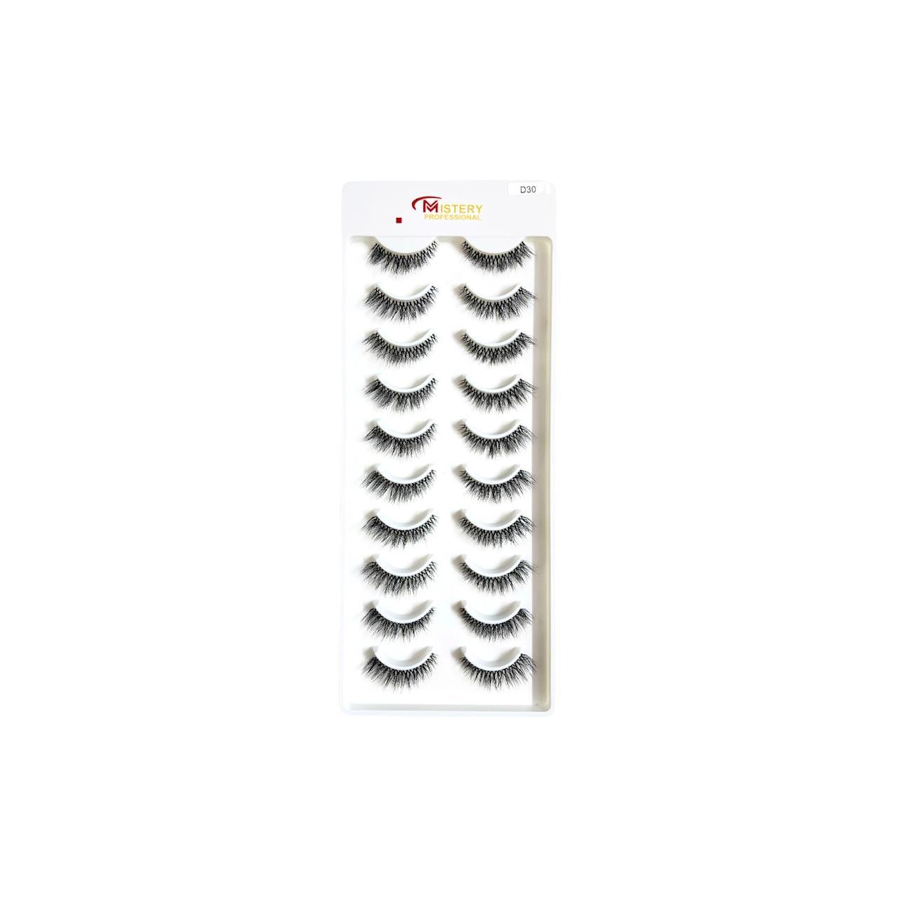 Mistery Professional 10 Pair Eye Lashes With Transparent Band