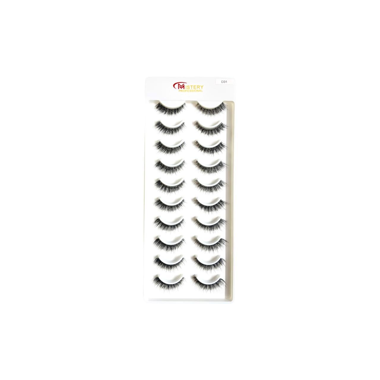 Mistery Professional 10 Pair Eye Lashes With Transparent Band