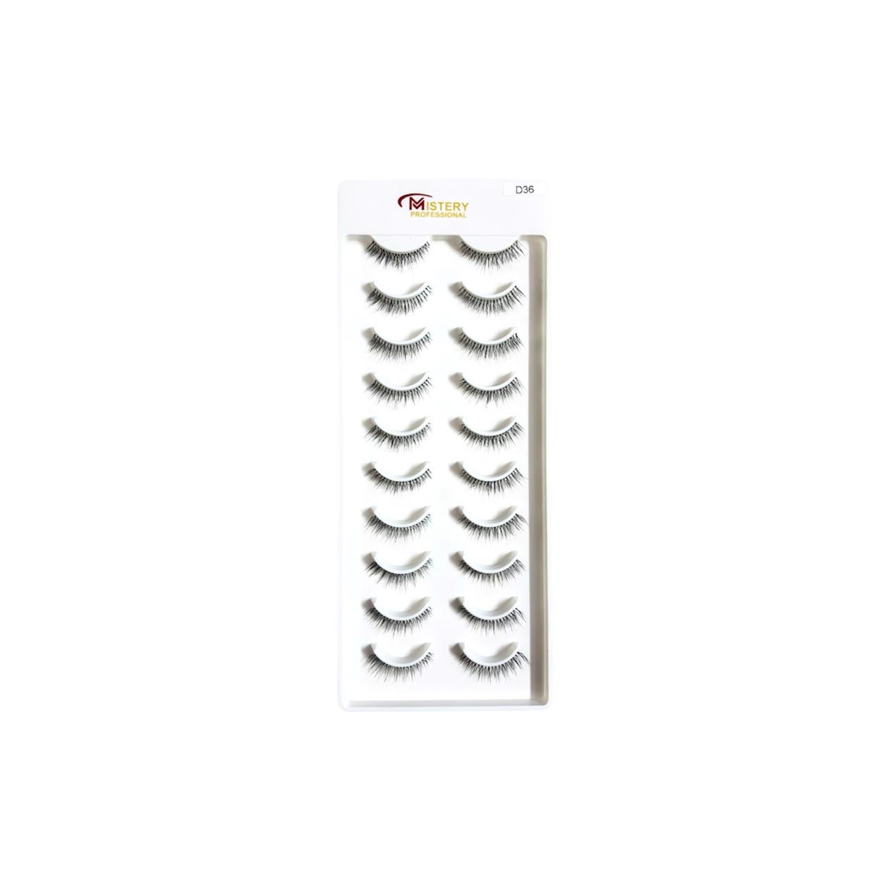 Mistery Professional 10 Pair Eye Lashes With Transparent Band