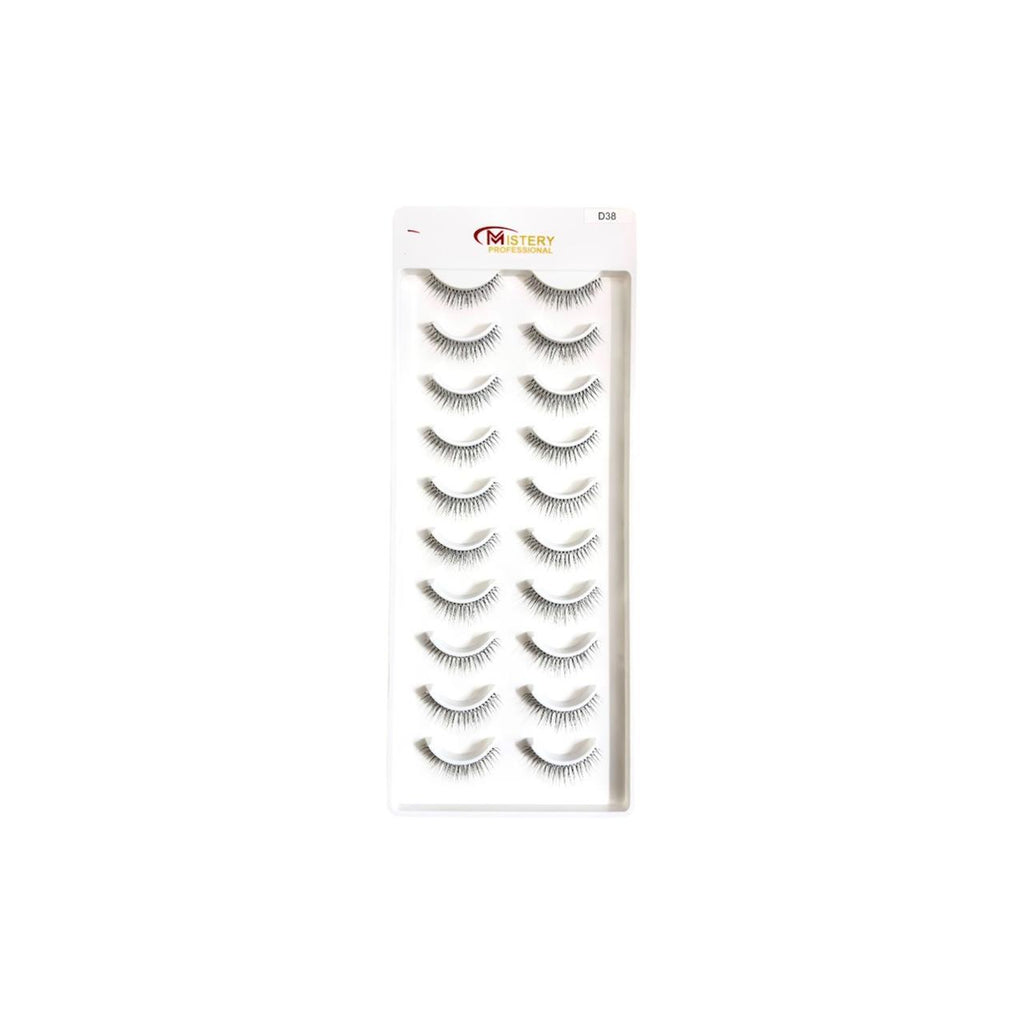 Mistery Professional 10 Pair Eye Lashes With Transparent Band