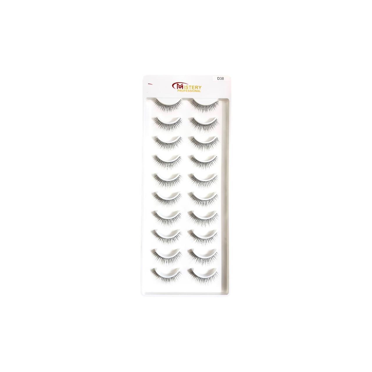 Mistery Professional 10 Pair Eye Lashes With Transparent Band