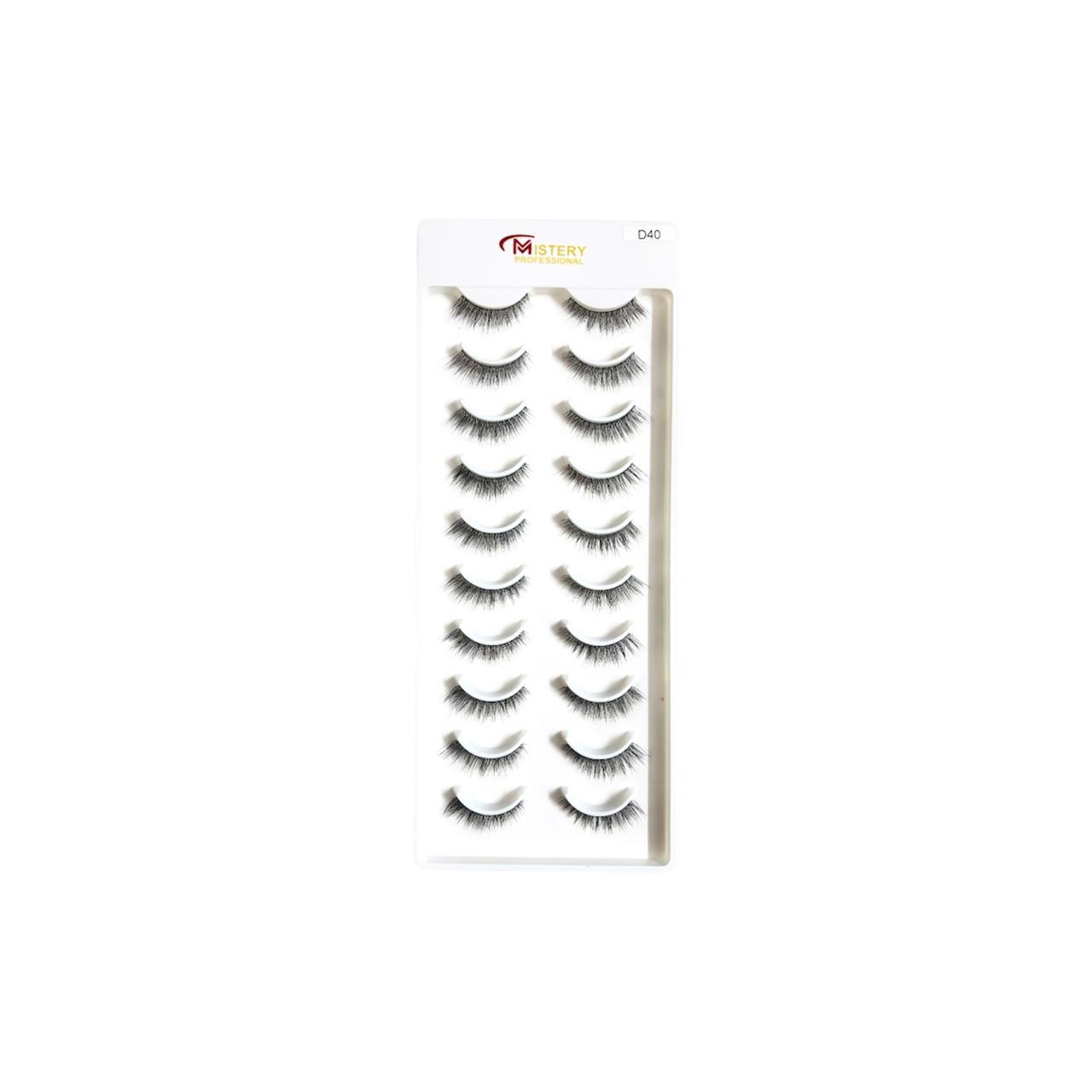 Mistery Professional 10 Pair Eye Lashes With Transparent Band